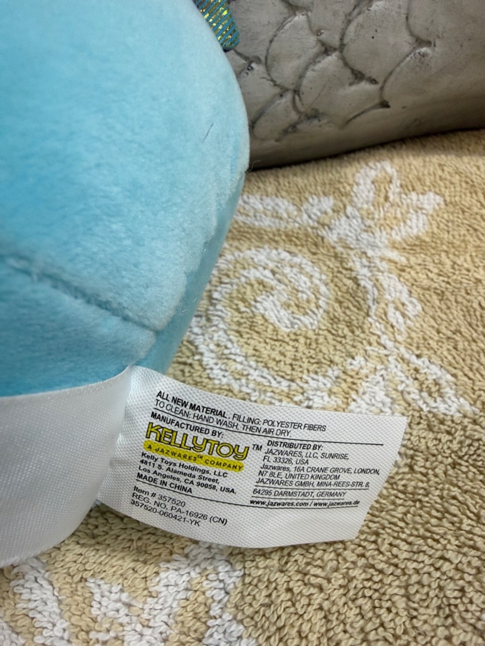 Squishmallows Blue and Purple Aquatic Plush Pet Toy - Picture 3 of 4